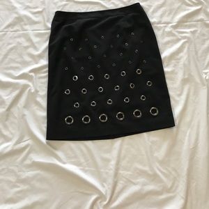 Worthington black grommets embellished skirt